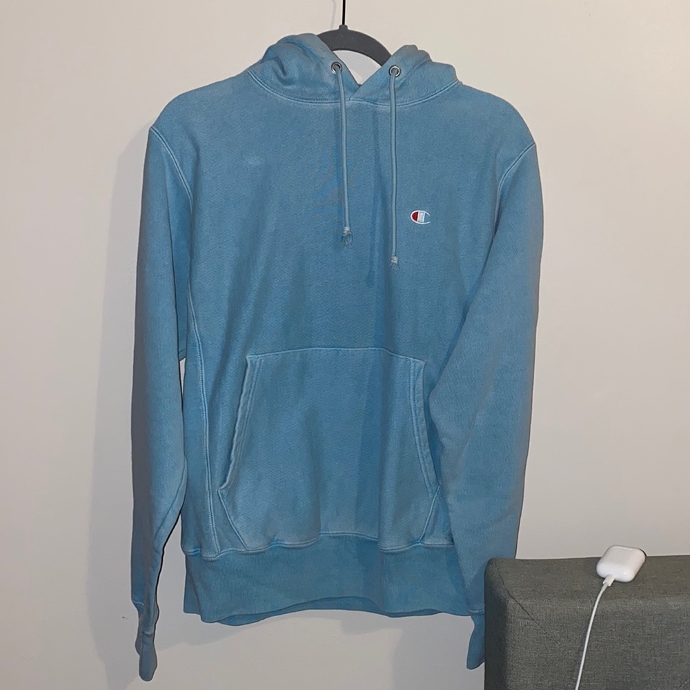 Blue Champion Reverse Weave Hoodie
